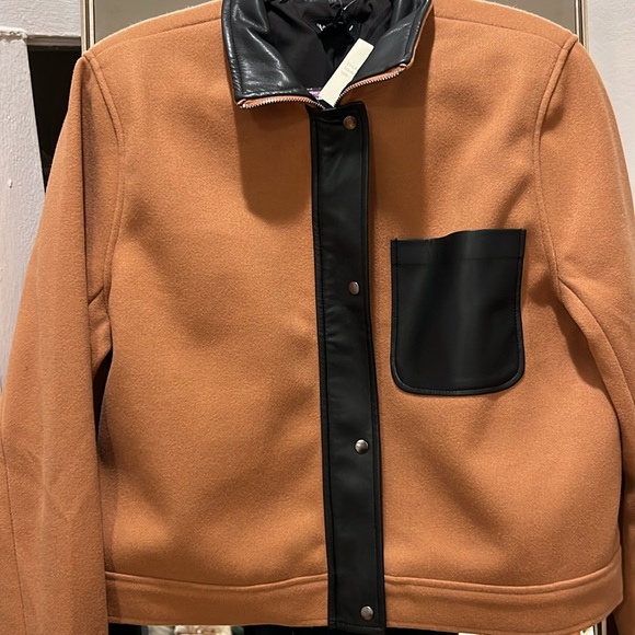 Camel and black cropped coat NWT - Picture 9 of 10